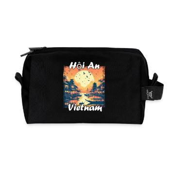 Hoi An Vietnam Vacation Asia Sunset - Recycled Toiletry Zip Bag - black - Front