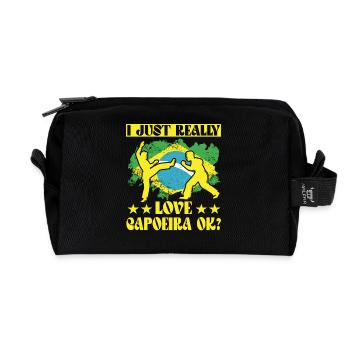 I just really love Capoeira ok? - Recycled Toiletry Zip Bag - black - Front