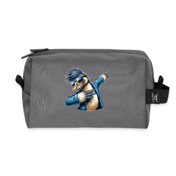 Bouquet d’émeu cool Dabbing Dab Dance - Trousse de toilette en tissu recyclé - anthracite - Devant
