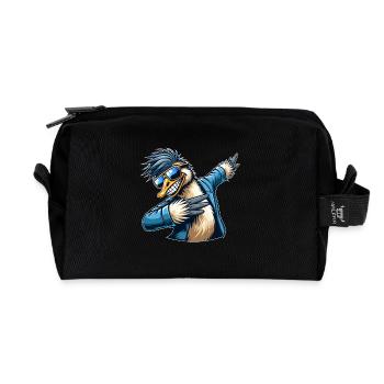Bouquet d’émeu cool Dabbing Dab Dance - Trousse de toilette en tissu recyclé - noir - Devant
