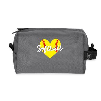 Softball Herz - Recycelte Kulturtasche - Anthrazit - Vorne