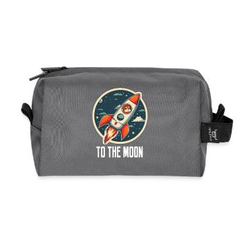 To The Moon Shiba Inu Rocket Crypto Currency - Recycled Toiletry Zip Bag - anthracite - Front