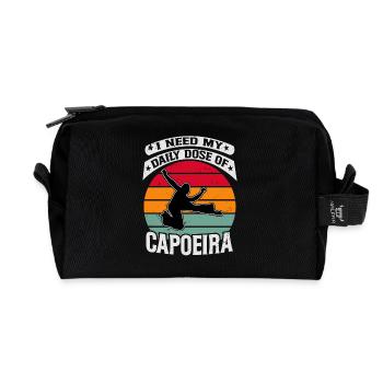 I need my daily dose of Capoeira - Recycled Toiletry Zip Bag - black - Front