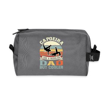 Capoeira like a regular dad but cooler - Recycled Toiletry Zip Bag - anthracite - Front