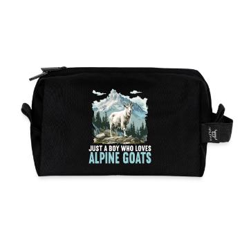 Alpine Goat Bergziegen Bergziege - Recycelte Kulturtasche - Schwarz - Vorne