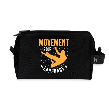 Le mouvement est notre langage - Trousse de toilette en tissu recyclé - noir - Devant
