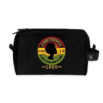 Juneteenth feiern: Freiheit, Erbe, Einheit - Recycelte Kulturtasche - Schwarz - Vorne