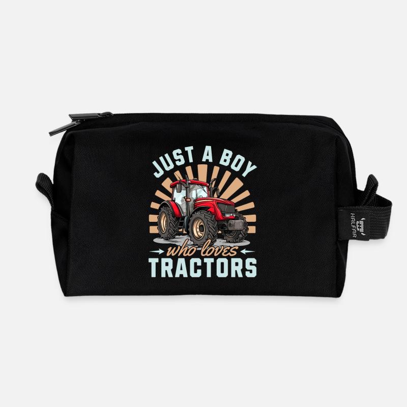 Traktor Jungen Landwirtschaft Bauernhof Kinder - Recycelte Kulturtasche - Schwarz