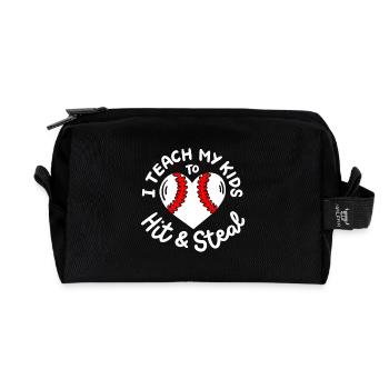 Baseball Baseballspieler - Recycelte Kulturtasche - Schwarz - Vorne