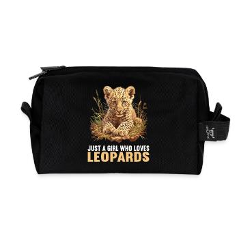 Leoparden Leopard - Recycled Toiletry Zip Bag - black - Front