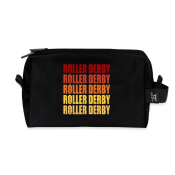 Roller Derby Retro Vintage Graphic - Recycled Toiletry Zip Bag - black - Front