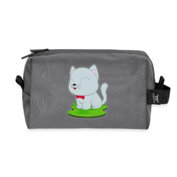Noeud papillon chat - Trousse de toilette en tissu recyclé - anthracite - Devant