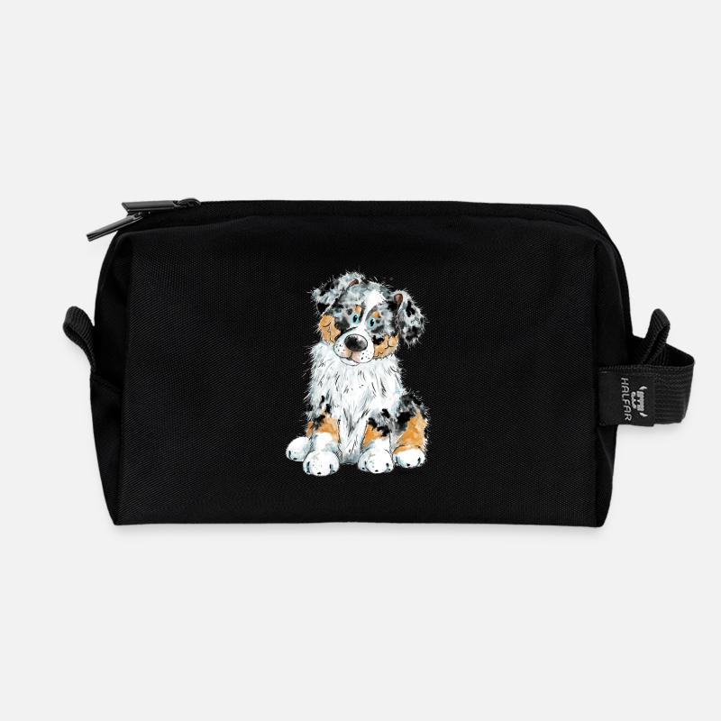 Australian Shepherd Hund Aussie - Recycelte Kulturtasche - Schwarz