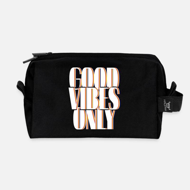 Positive Vibes nur in den 80ern - Recycelte Kulturtasche - Schwarz