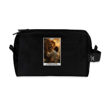 Tarotkarten Tarotkarte Strength Kraft - Recycelte Kulturtasche - Schwarz - Vorne
