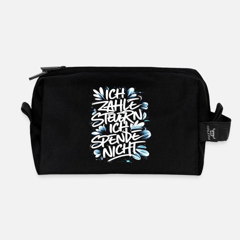 Ich zahle Steuern! ich spende nicht. - Recycelte Kulturtasche - Schwarz