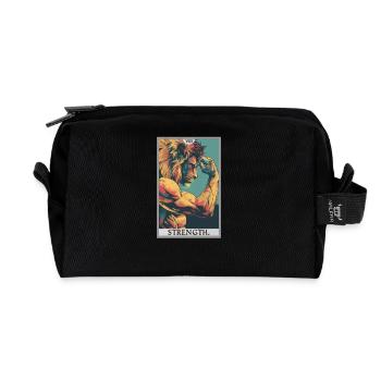 Tarotkarten Tarotkarte Strength Kraft - Recycelte Kulturtasche - Schwarz - Vorne