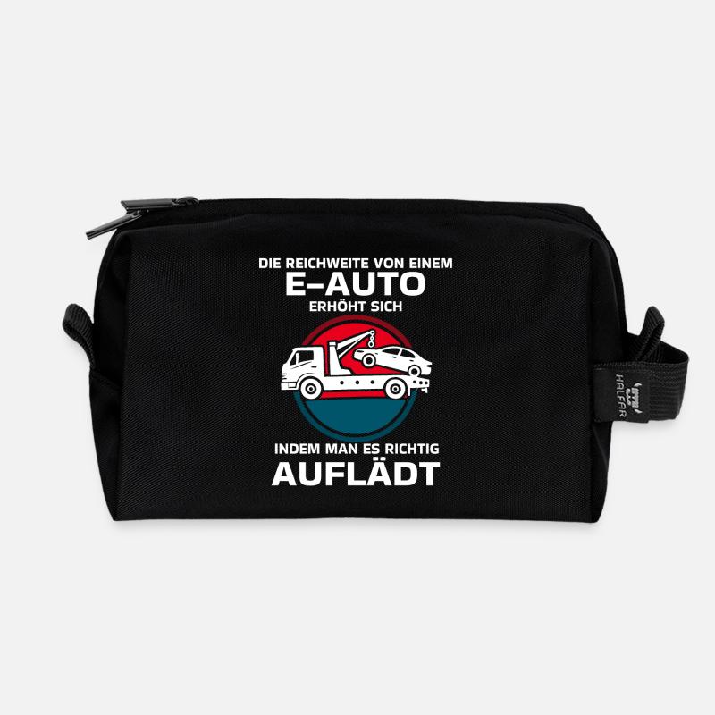Elektroauto Laden Humor - Recycelte Kulturtasche - Schwarz