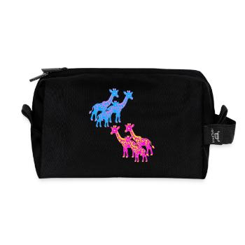Girafe Afrique Safari Savane Années 80 Années 90 Enfant - Trousse de toilette en tissu recyclé - noir - Devant