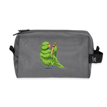 Parrot Student Crayon School - Recycled Toiletry Zip Bag - anthracite - Front