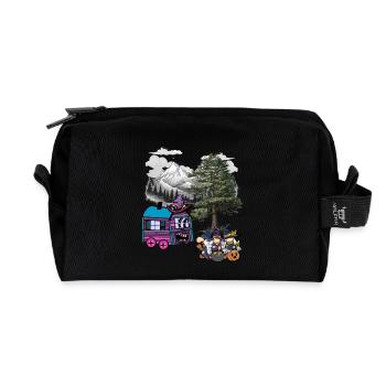 Witch Witches Halloween Construction Trailer - Recycled Toiletry Zip Bag - black - Front
