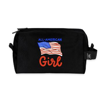 4. Juli USA Amerika Flagge - Recycelte Kulturtasche - Schwarz - Vorne