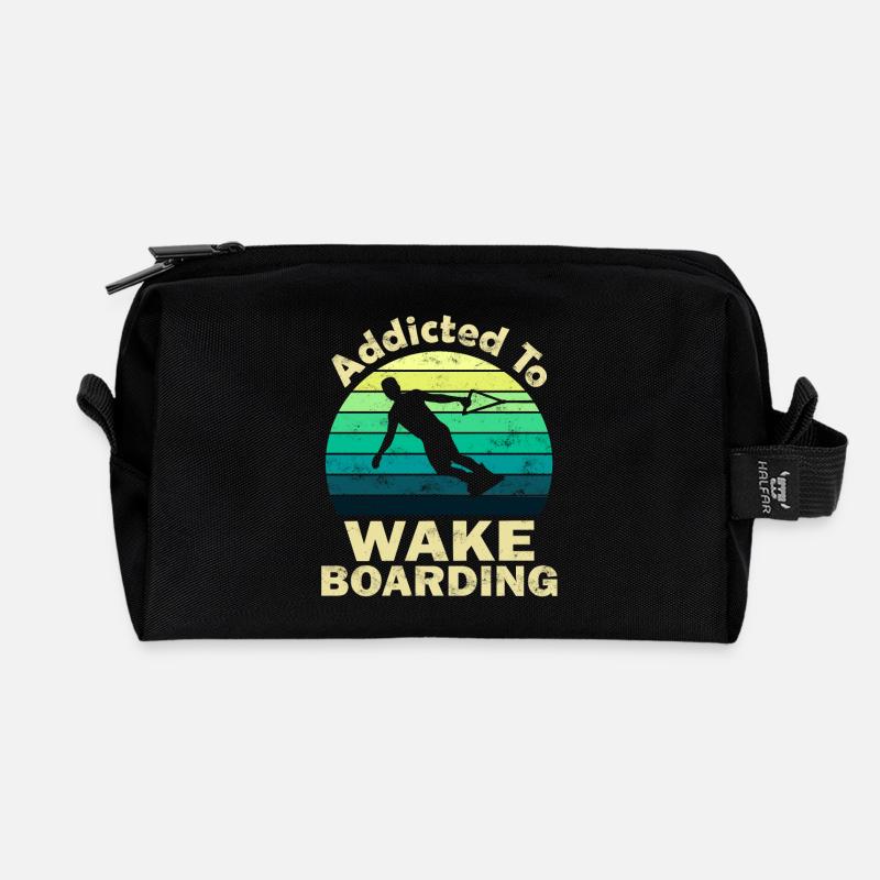 Wakeboard - Recycelte Kulturtasche - Schwarz