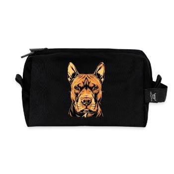 Pitbull Bulldog Pittie American Pitbull Terrier - Recycled Toiletry Zip Bag - black - Front