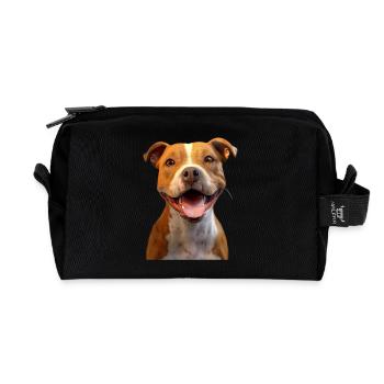 Pitbull Bulldog Pittie American Pitbull Terrier - Recycled Toiletry Zip Bag - black - Front