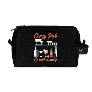 Crazy Pub Crawl Lady Nightlife Bar Hopping - Recycelte Kulturtasche - Schwarz - Vorne