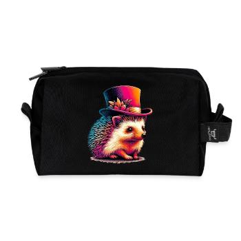 Igel - Recycelte Kulturtasche - Schwarz - Vorne