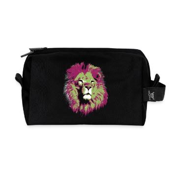 Loewe big cat - Recycled Toiletry Zip Bag - black - Front