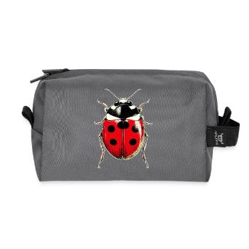 Ladybug Ladybug Insects Colorful Cute Ladybugs - Recycled Toiletry Zip Bag - anthracite - Front