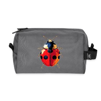 Ladybug Ladybug Insects Colorful Cute Ladybugs - Recycled Toiletry Zip Bag - anthracite - Front