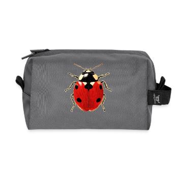 Ladybug Ladybug Insects Colorful Cute Ladybugs - Recycled Toiletry Zip Bag - anthracite - Front
