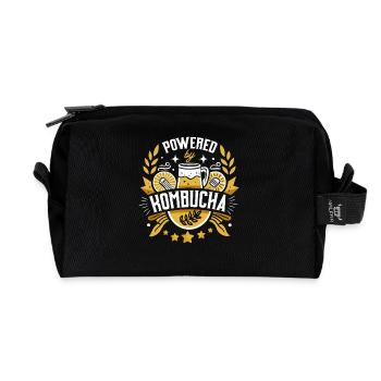 Kombucha Kraft Emblem - Recycelte Kulturtasche - Schwarz - Vorne
