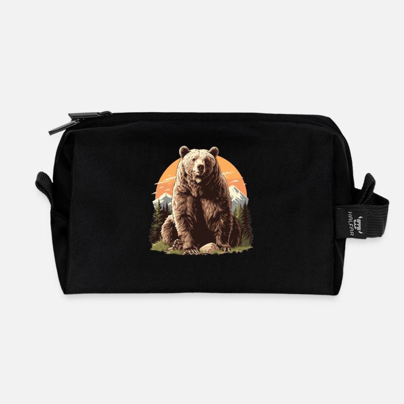 Bear Bären Bär - Recycelte Kulturtasche - Schwarz