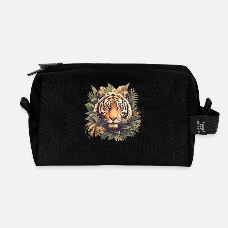 Tiger - Recycelte Kulturtasche - Schwarz