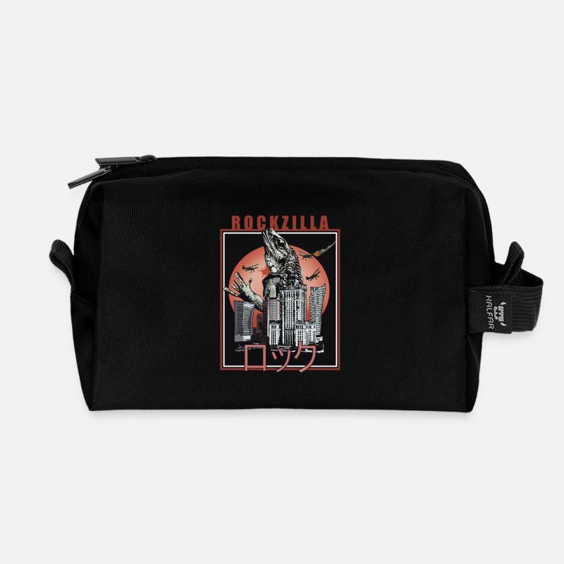 Retro Kaiju Stadtkampf T-Shirt - Recycelte Kulturtasche - Schwarz