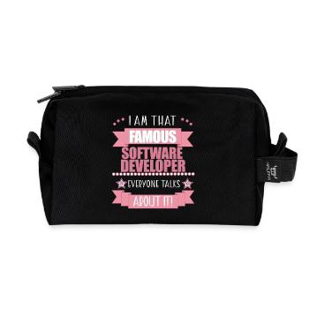 Software Developer Profession Ladies Gift - Recycled Toiletry Zip Bag - black - Front