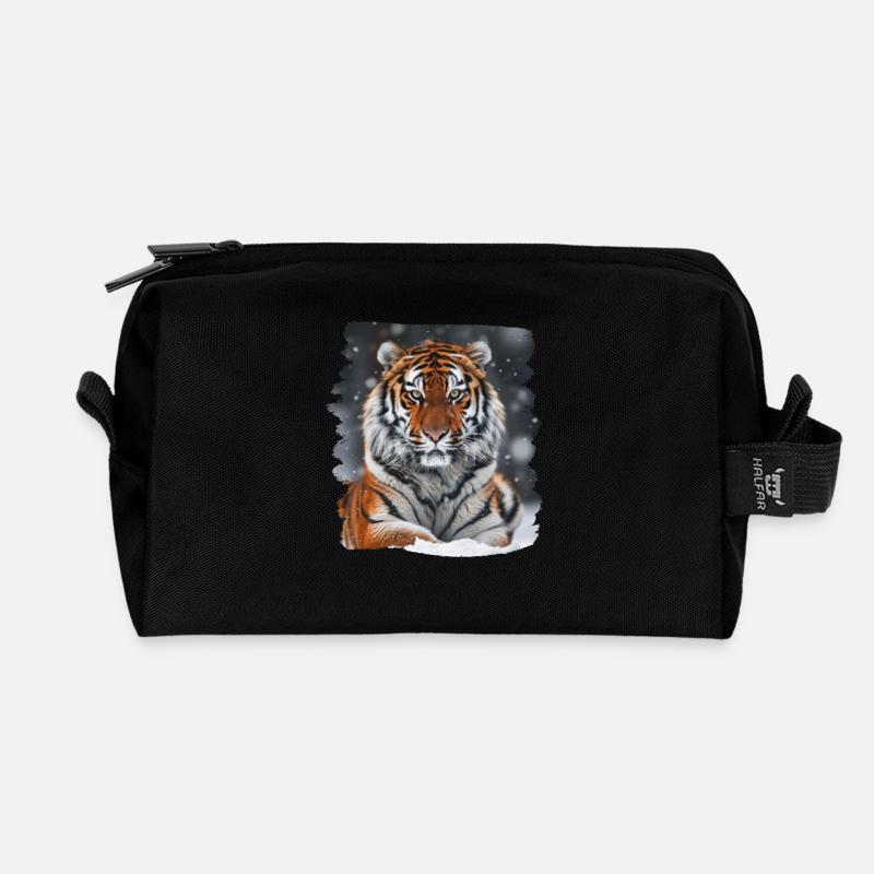 Sibirische Tiger Sibirischer Tiger - Recycelte Kulturtasche - Schwarz