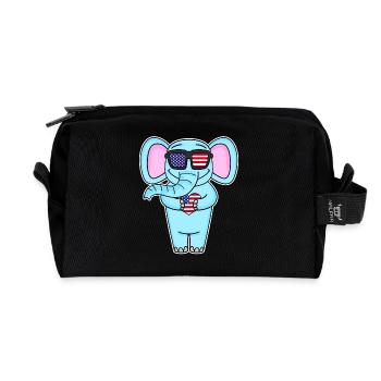 United States Heart America American American - Recycled Toiletry Zip Bag - black - Front