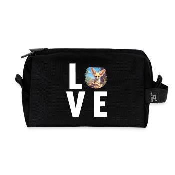 Fennec Fox Fenneks Fennek - Recycled Toiletry Zip Bag - black - Front