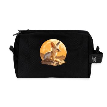Fennec Fox Fenneks Fennek - Recycled Toiletry Zip Bag - black - Front
