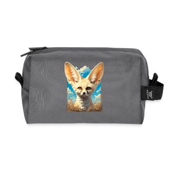 Fennec Renard Fenneks Fennek - Trousse de toilette en tissu recyclé - anthracite - Devant