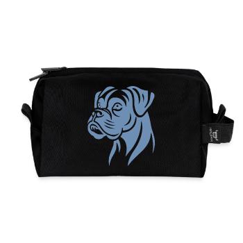 Hund Boxer Kopf Silhouette Minimalistisch - Recycelte Kulturtasche - Schwarz - Vorne