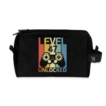 Level 47 Freigeschaltet Lustiger Videospieler 47. Geburtstag - Recycelte Kulturtasche - Schwarz - Vorne