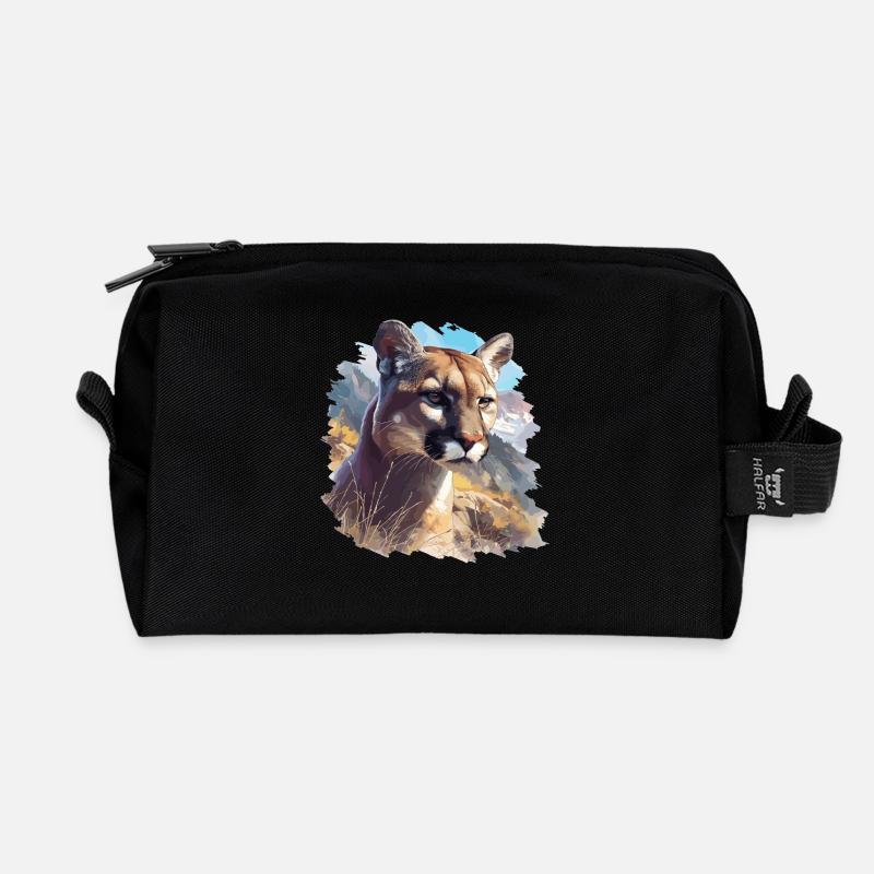 Cougar Berglöwen Berglöwe - Recycelte Kulturtasche - Schwarz