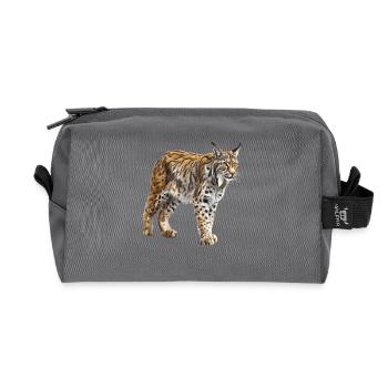 Lynx Luchse Luchs - Trousse de toilette en tissu recyclé - anthracite - Devant