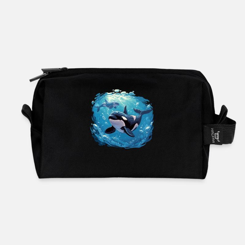 Orcas Orca - Recycelte Kulturtasche - Schwarz